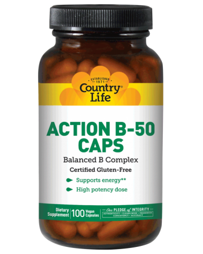 Витамины и минералы Country life Action B-50 100 caps