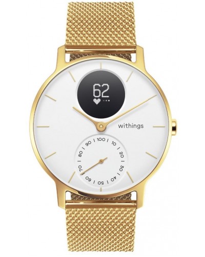 Смарт-часы c пульсометром Withings Steel HR 36 mm White & Champagne Gold