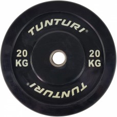 Обрезиненный диск для кроссфита Tunturi Bumper Plate 20 kg Black (Ø50 mm) (14TUSCF059)
