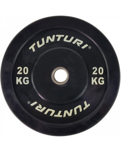 Обрезиненный диск для кроссфита Tunturi Bumper Plate 20 kg Black (Ø50 mm) (14TUSCF059)