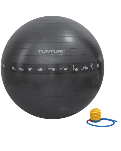 Фитбол Tunturi Gymball 65 cm Anti Burst, чёрный (антиразрыв) (14TUSFU142)