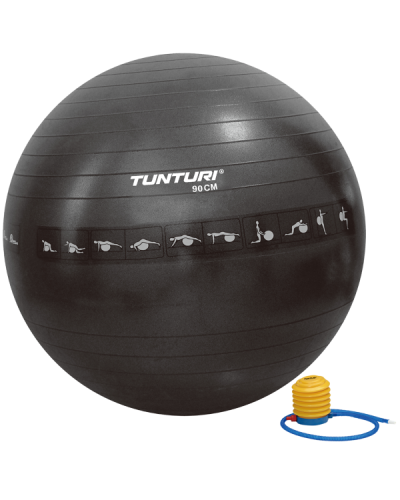 Фитбол Tunturi Gymball 90 cm Anti Burst, чёрный (антиразрыв) (14TUSFU289)