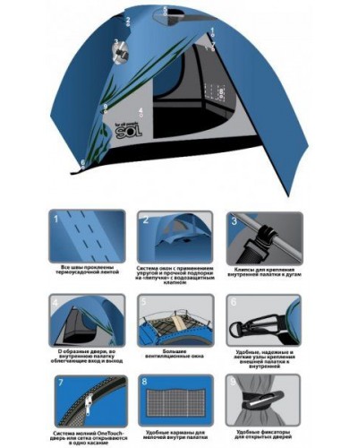 Палатка двухместная Sol Tourist SLT-004.06 (21021)
