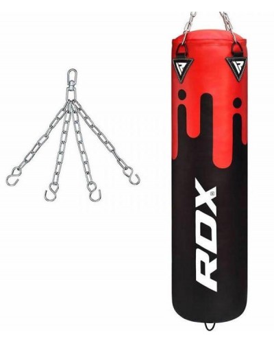 Боксерский мешок RDX Leather Black/Red 1.5 м, 45-55 кг (2513_40276)