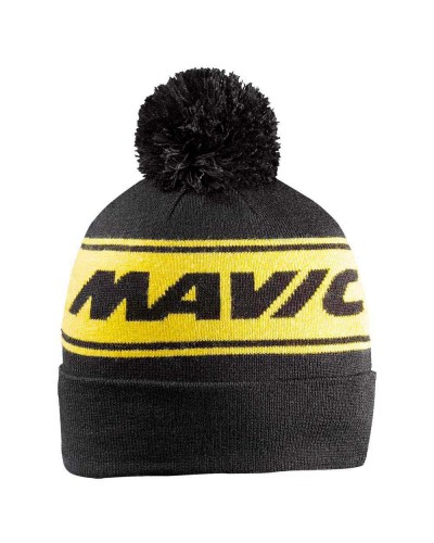 Шапка Mavic Mtb Pom Beanie, черно-желтая (38054510)