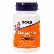 Препараты для сна NOW Foods Melatonin 5 мг 60 веган капс (49514)