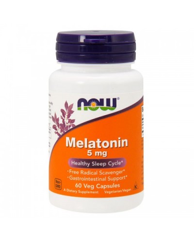 Препараты для сна NOW Foods Melatonin 5 мг 60 веган капс (49514)