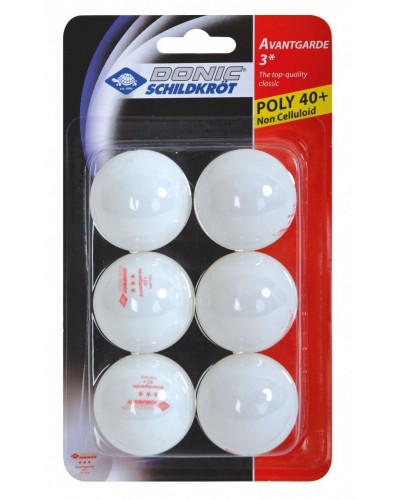 Мячи для настольного тенниса Donic Avantgarde 3* 40+ white, 6 шт. (608530)