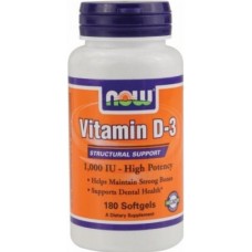 Витамины и минералы NOW Foods Vitamin D3 1000 ME 180 капc (811614)