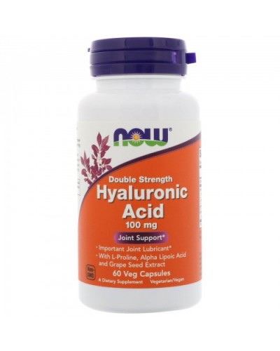 Гиалуроновая килота NOW HYALURONIC ACID 100 мг 2X PLUS 60 веган капс (811984)