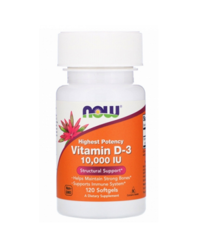 Витамины и минералы NOW Foods Vitamin D3 10000 ME - 120 софт гель (813643)