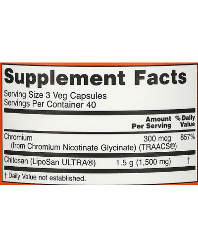 Снижение веса NOW Foods Chitosan plus 500 мг - 120 веган капс (814147)