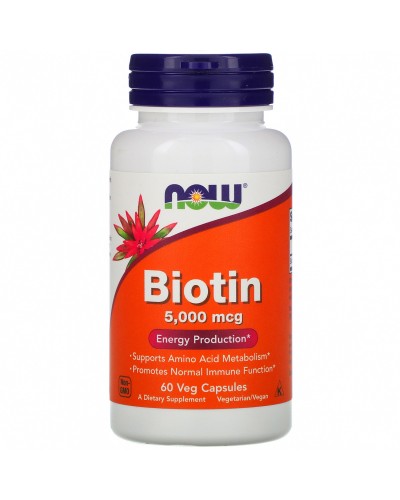 Витамины Now Foods Biotin 5000mcg 60 веган капс (814575)