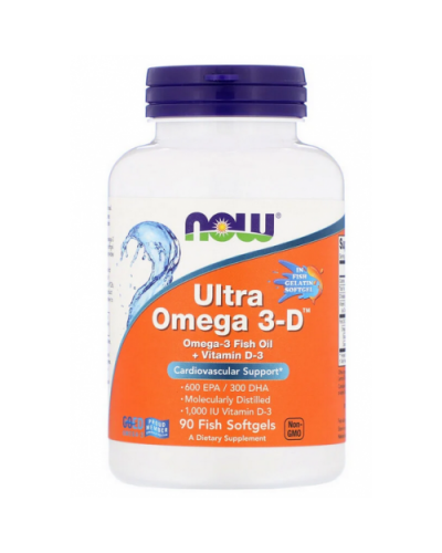 Пищевая добавка Now Ultra Omega-3-D - софт гель
