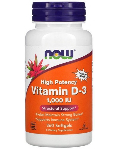 Витамины NOW Foods Vitamin D3 1000 ME - 360 софт гель (814655)