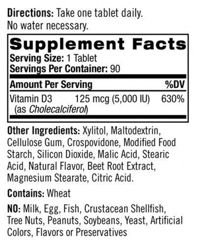 Витамины Natrol Vitamin D3 5,000 IU Straw - 90 таб (814820)