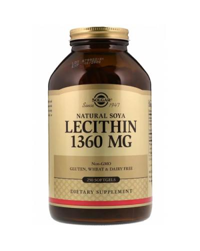Добавки для мозга и психики Solgar Lecithin 1360 мг - 100 софт гель (815753)