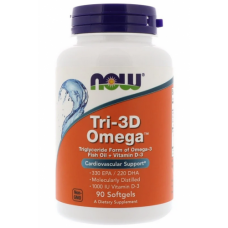 Добавки для активного долголетия NOW Foods Tri-3D Omega-3 - 90 софт гель(815784)