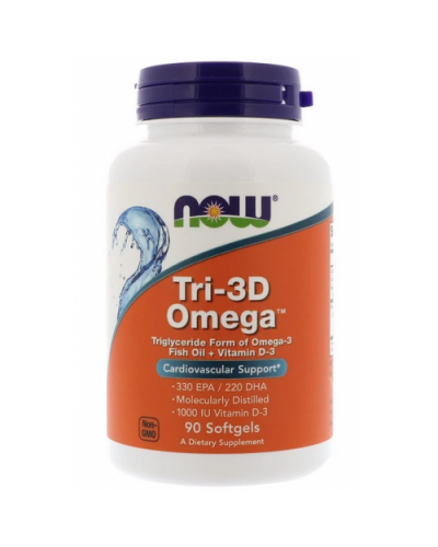 Добавки для активного долголетия NOW Foods Tri-3D Omega-3 - 90 софт гель(815784)