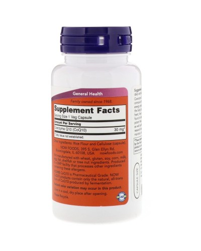 Антиоксиданты NOW Foods CoQ10 30 мг - 120 веган капс (815914)