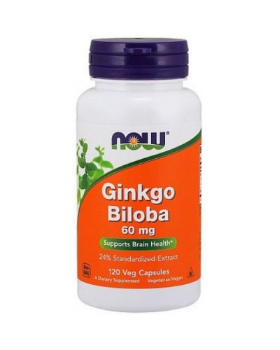 Добавки для мозга NOW Foods Ginkgo Biloba 60 мг - 120 веган капс (815924)