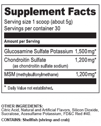 Защита суставов Ultimate Nutrition Glucosamine & Chondroitin, MSM - 158 г - Fruit Punch(816289)