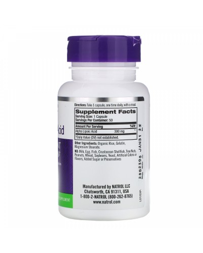 Антиоксидант Natrol ALA 300mg - 50 капс (816339)