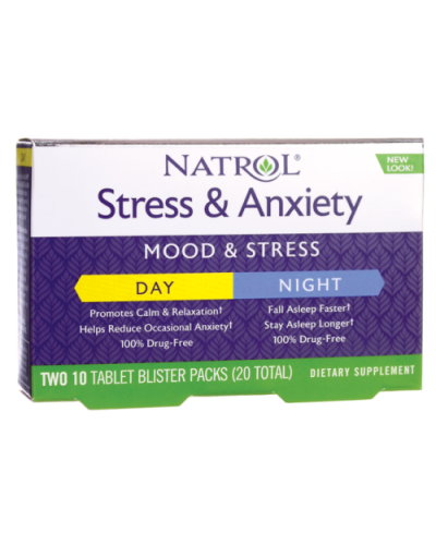 Добавки для мозга Natrol Stress & Anxiety Tab - 10+10 таб (816348)