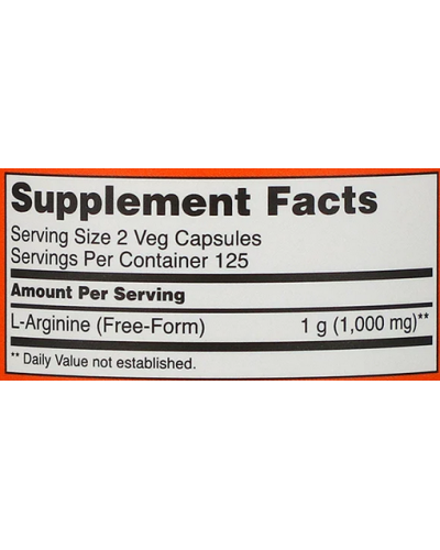 Аминокислоты NOW Foods L-Arginine 500 мг 250 веган капс (816371)