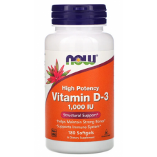 Витамины и минералы NOW Foods Vitamin D3 1000 ME  - 180 софт гель (816377)