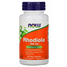 Антиоксиданты NOW Foods Rhodiola Extract 3 % 500 мг - 60 веган капс (816397)
