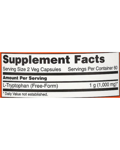 Препараты для сна NOW Foods L-Tryptophan 500 мг - 120 веган капс (816403)