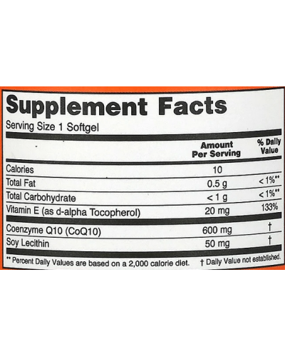 Антиоксиданты NOW Foods CoQ10 600 мг - 60 веган капс (816421)