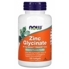 Цинк NOW Foods Zinc Glycinate - 30mg 120 софт гель (816667)