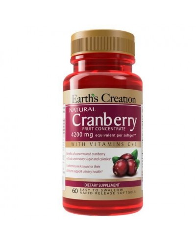 Для укрепления иммунитета Earths Creation Cranberry 4200mg (Fruit Concentrate) - 60 софт гель (817448)