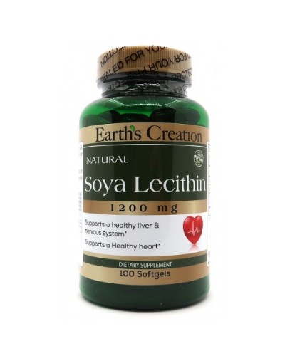 Лецитин Earths Creation Soya Lecithin 1200 mg - 100 софт гель (817512)
