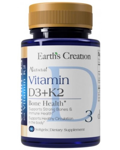 Витаминный комплекс Earths Creation Vitamin D3 + K2 - 60 софт гель (817532)