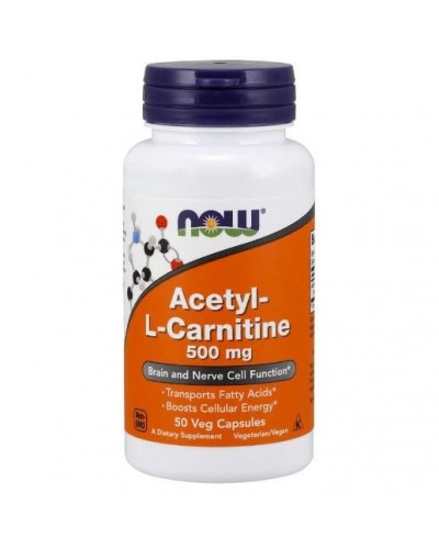 Жиросжигатель NOW Acetyl L-Carnitine 500 мг - 50 веган капс (818321)