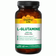 Аминокислоты country Life L-glyutamin 60tab