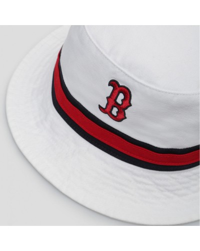 Панама 47 Brand Striped Bucket Boston Red Sox (B-SDBKT02GWF-WH)