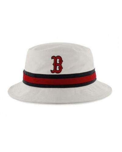 Панама 47 Brand Striped Bucket Boston Red Sox (B-SDBKT02GWF-WH)