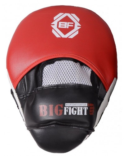 Лапы боксерские гнутые с мячиком BigFight (BPGV-01)