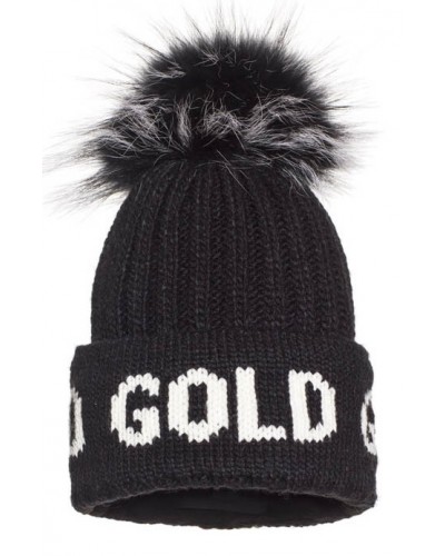 Женская черная шапка с помпоном Goldbergh Hodd (GB05101213-9000R)