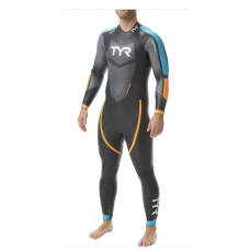 Гідрокостюм чоловічий TYR Men’s Hurricane Wetsuit Cat 2, Black/Blue/Orange