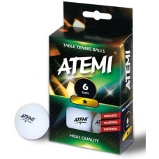 Мячики для настольного тенниса Atemi 1* 6 шт., белые (NTTB1*6)
