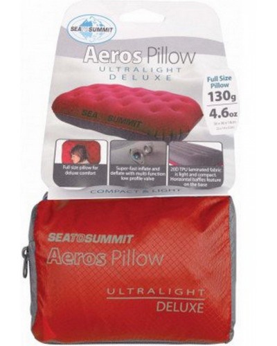 Надувная подушка Sea to Summit Aeros Ultralight Pillow Deluxe, Red (STS APILULDLXRD)
