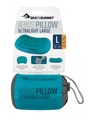 Надувная подушка Sea to Summit Aeros Ultralight Pillow Large, Aqua (STS APILULLAQ)