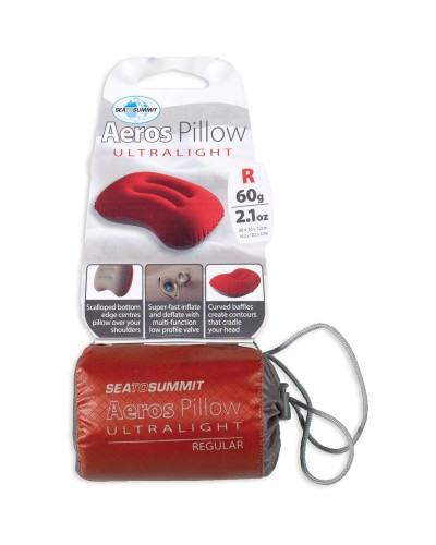 Подушка надувная Sea To Summit Aeros Ul Pillow Reg red (STS APILULRGRD)