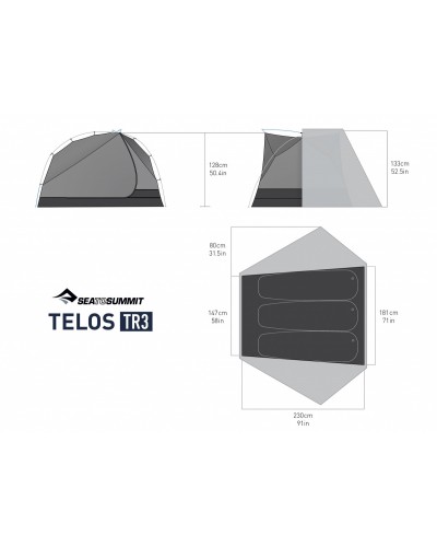 Палатка Sea To Summit Telos TR3 (Mesh Inner, Sil/PeU Fly, NFR, Green) (STS ATS2040-01180411)