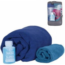 Набор: полотенце из микрофибры + шампунь Sea to Summit Tek Towel Wash Kit, Cobalt Blue (STS ATTKITCO)